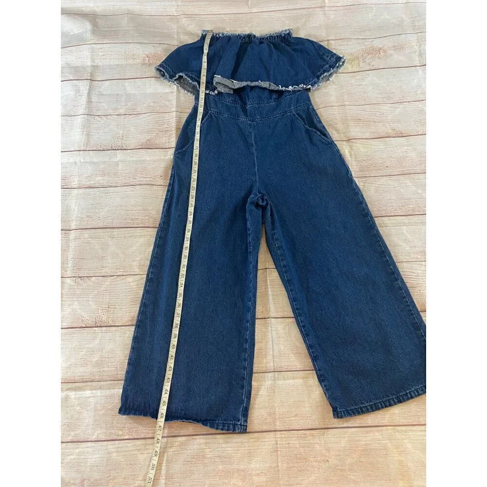 Anthropologie Hei Hei Women's Teirred Denim Crop Jumpsuit - Small - Picture 4 of 15